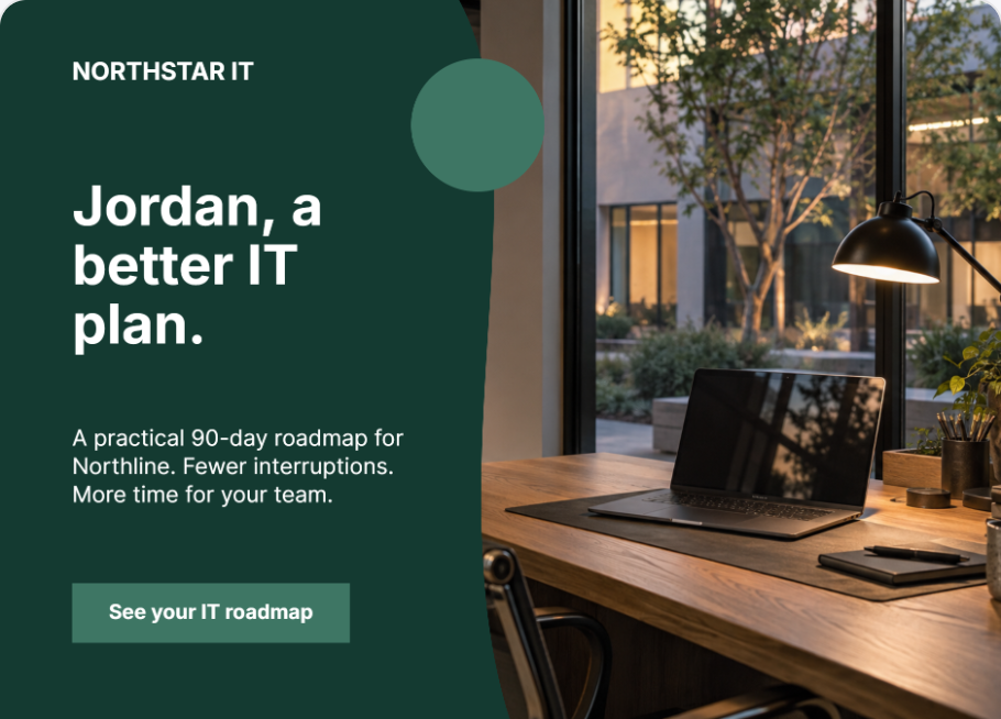 Personalized postcard front: Jordan, a better IT plan