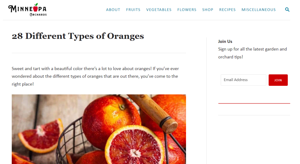 site with topical authority on fruit