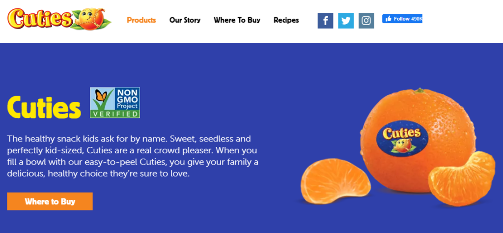 site with topical authority on oranges - cuties