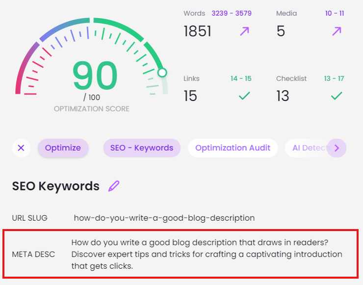 best meta tags for SEO how do you write a good blog description