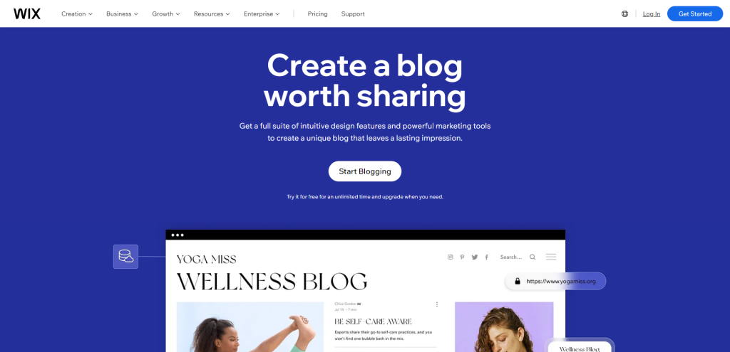 wix blogging platform