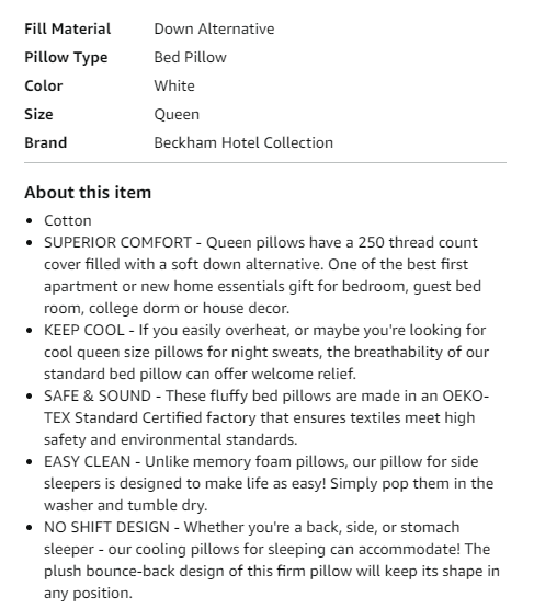 amazon product description with bullet points