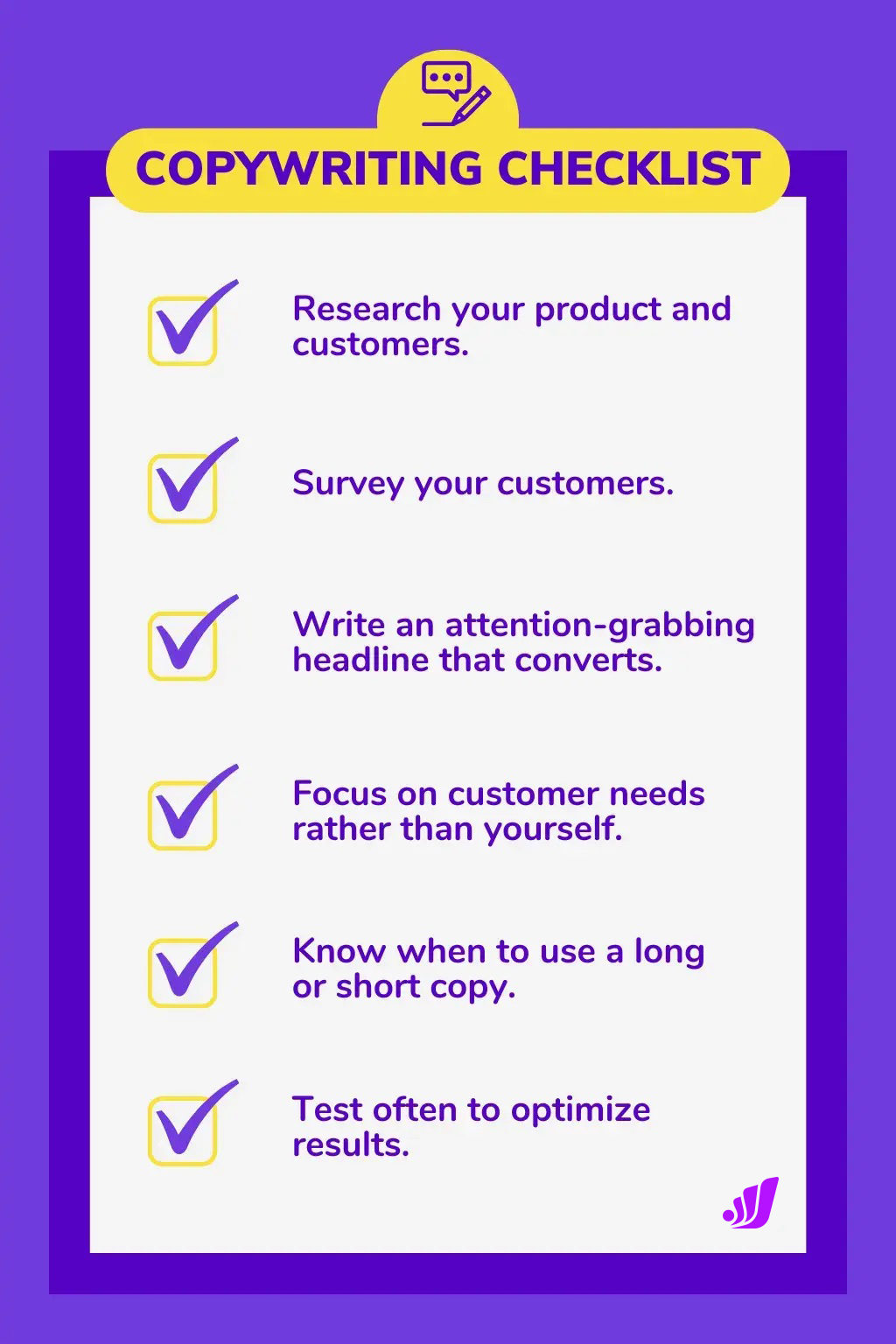 copywriting checklist