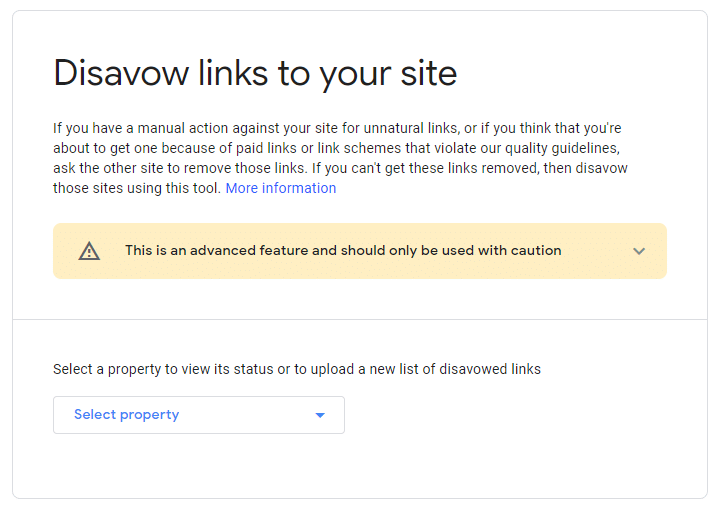 google disavow links tool