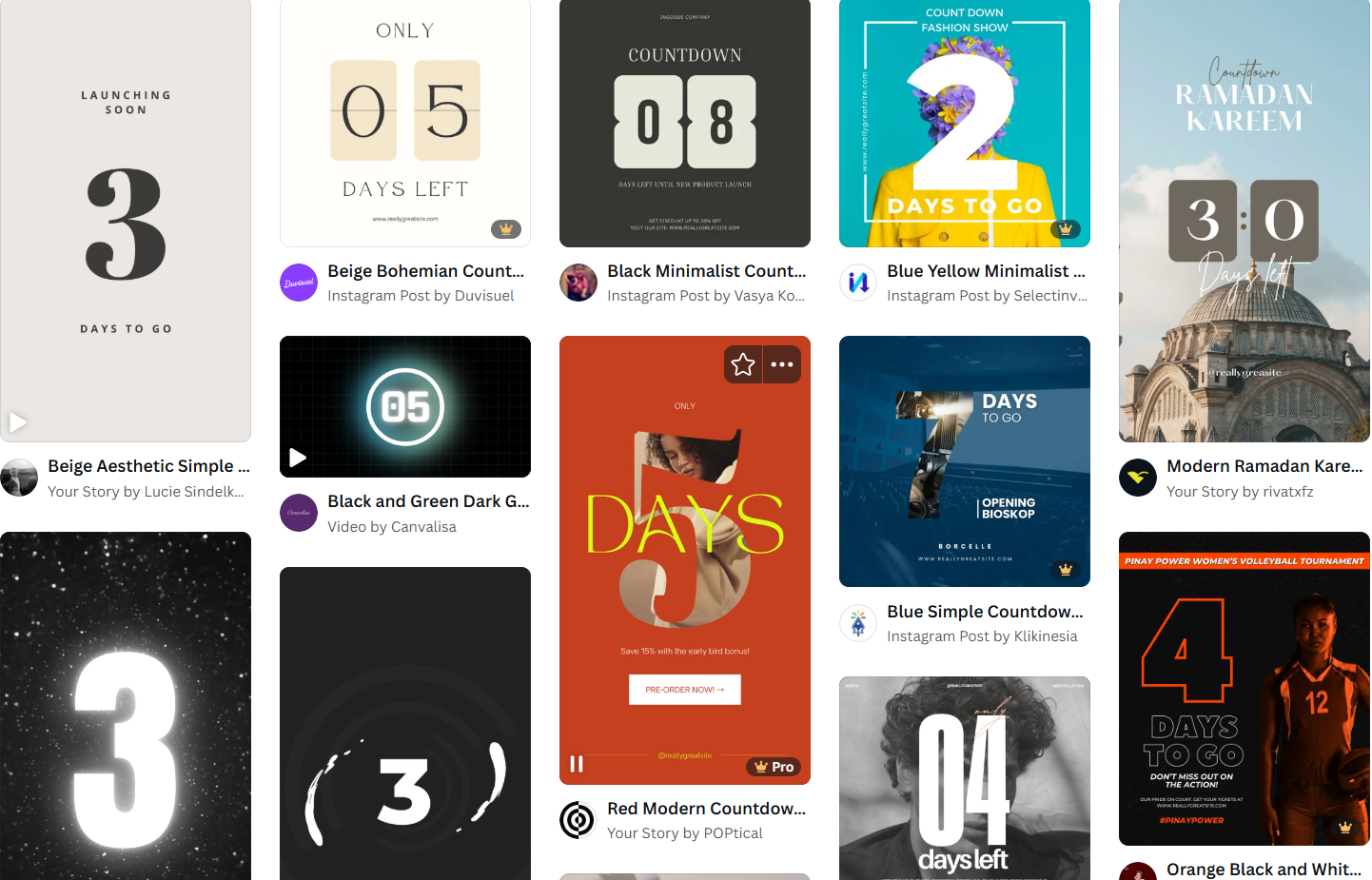 countdown timers canva