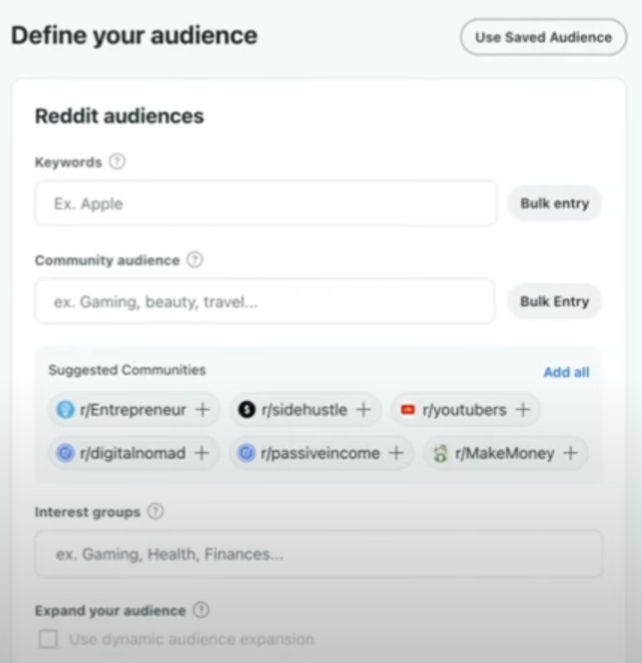 reddit ad audience