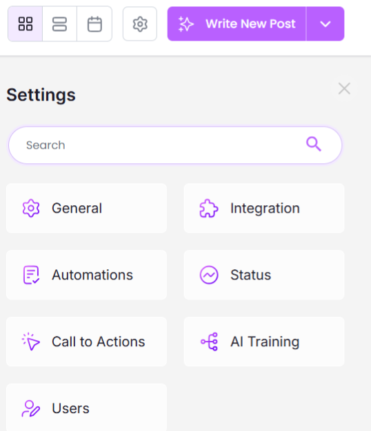 project settings