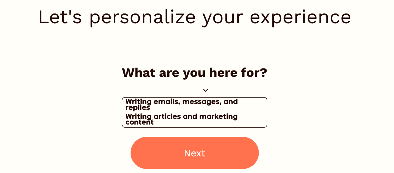 rytr personalize experience