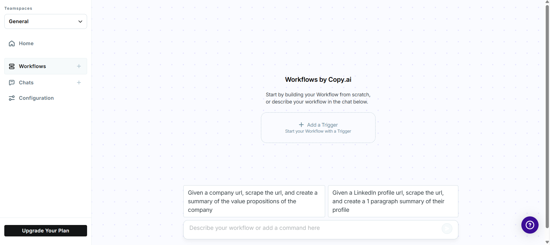 copy.ai workflows