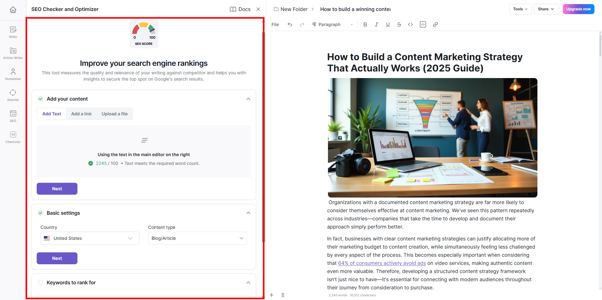 writesonic seo checker