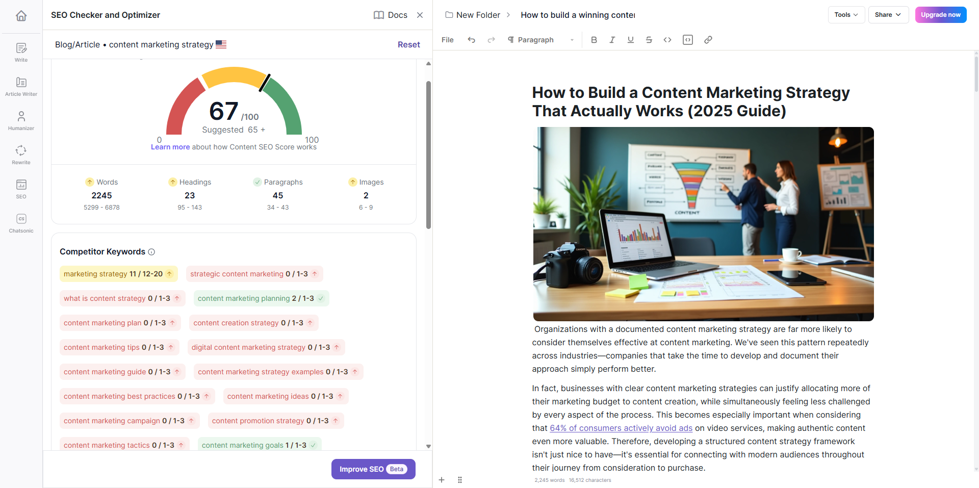 writesonic seo score