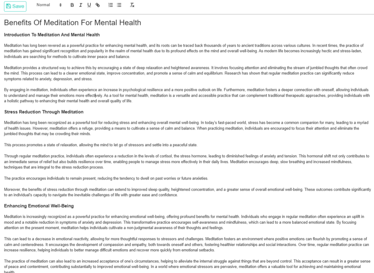 AI Writer editor