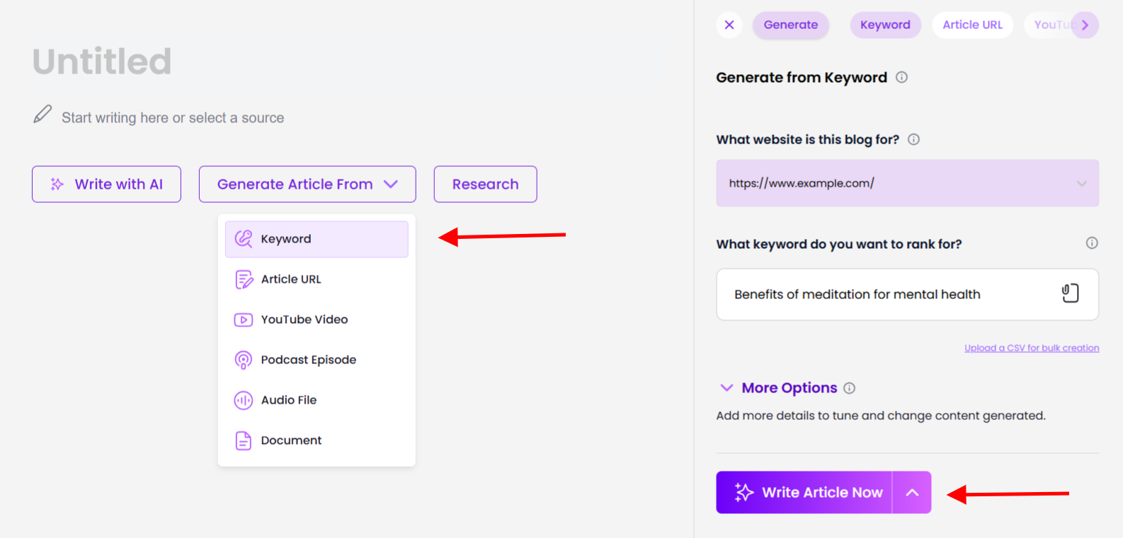 brandwell 1-click article generation