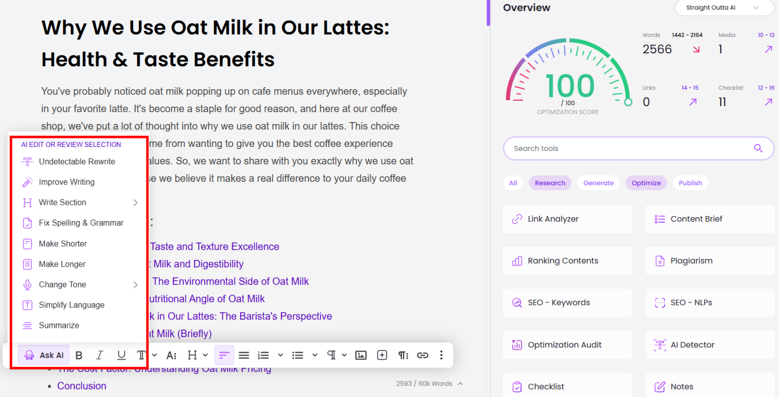 writewell Ask AI toolsuite