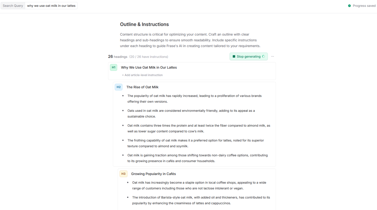 frase outline instructions