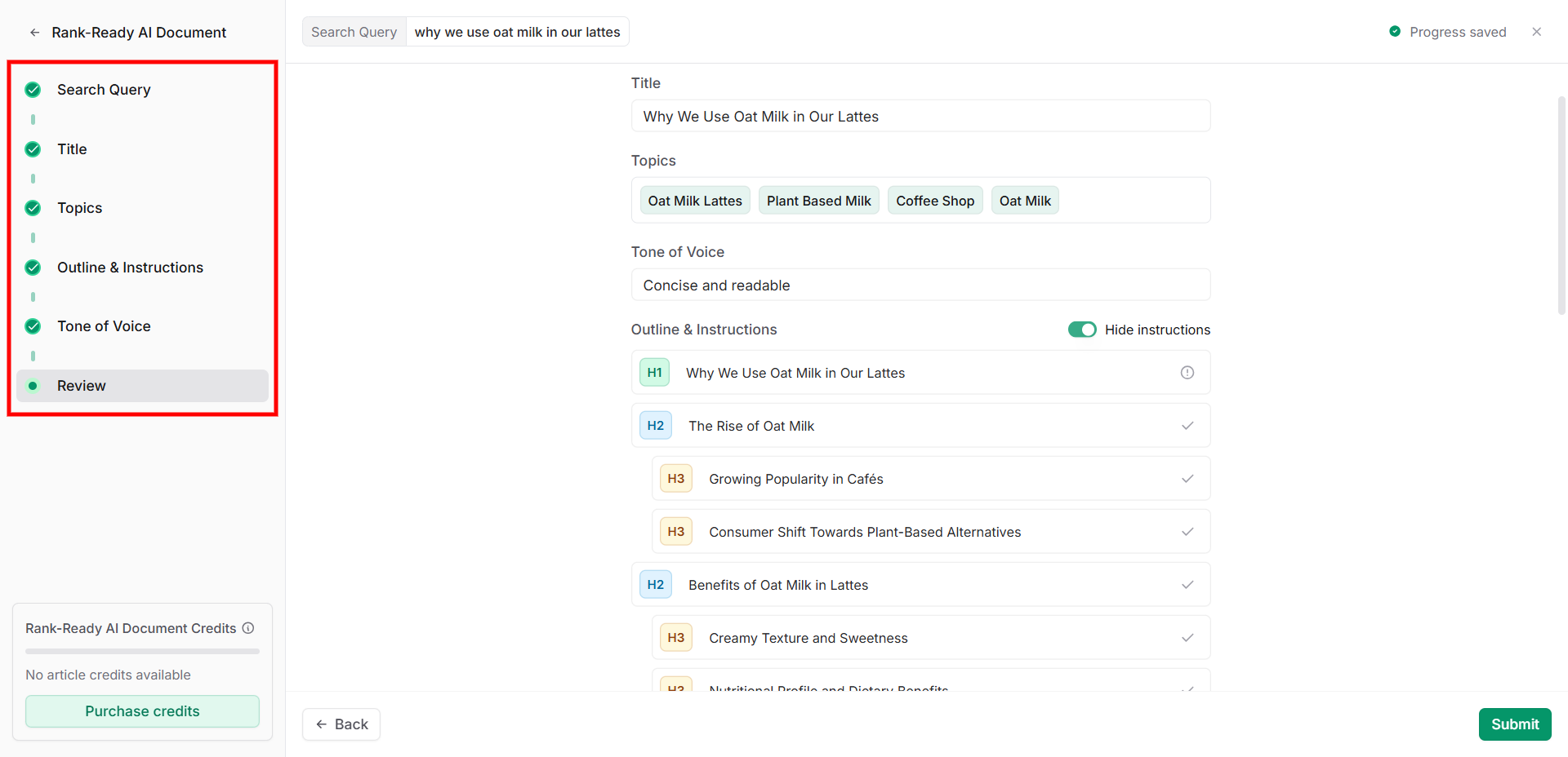 frase 6-step blog creation process