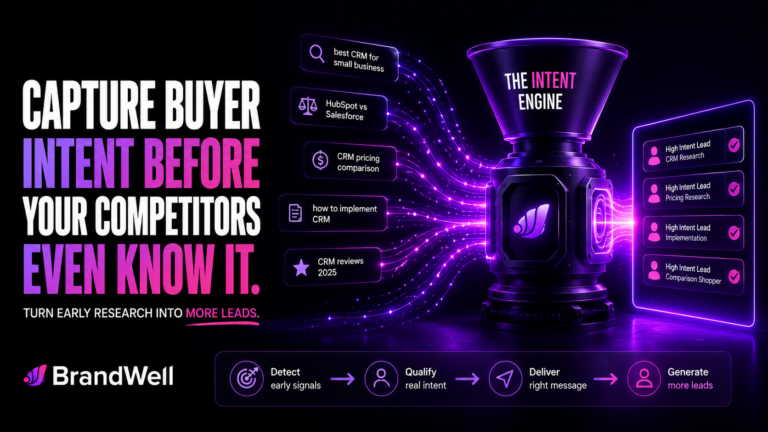 Capture buyer intent before competitors by turning early CRM research, pricing comparisons, reviews, and implementation signals into more leads.
