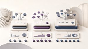 Editorial illustration of five connected modules in a buyer intent data service package