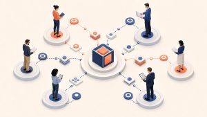A coordinated B2B buying committee connected by evidence and approved activation paths