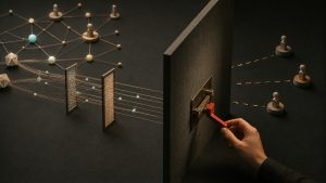 Verified intent signals passing through research gates to a prominent human approval checkpoint