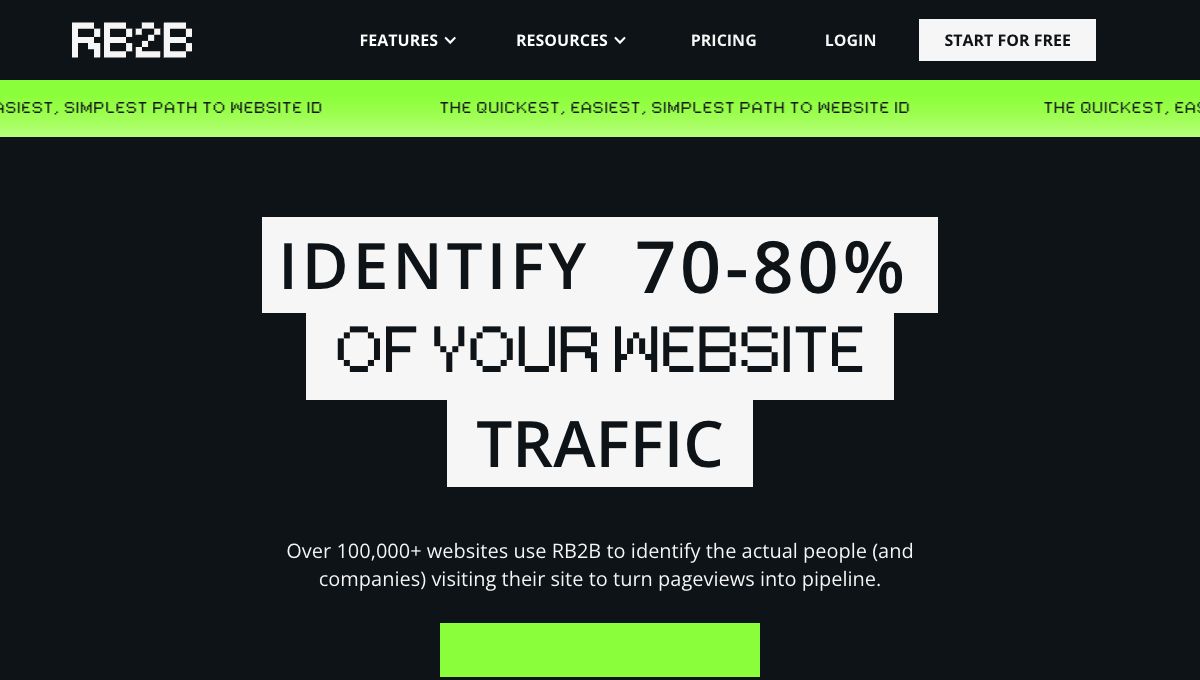 RB2B homepage hero