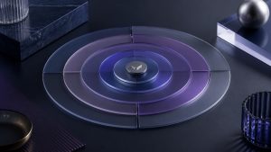 Editorial concentric service rings expanding from a verified signal core into controlled adjacent modules