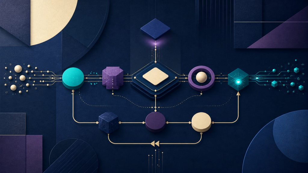 Abstract governed circuit moving signals through qualification, approval, action, rollback, and audit
