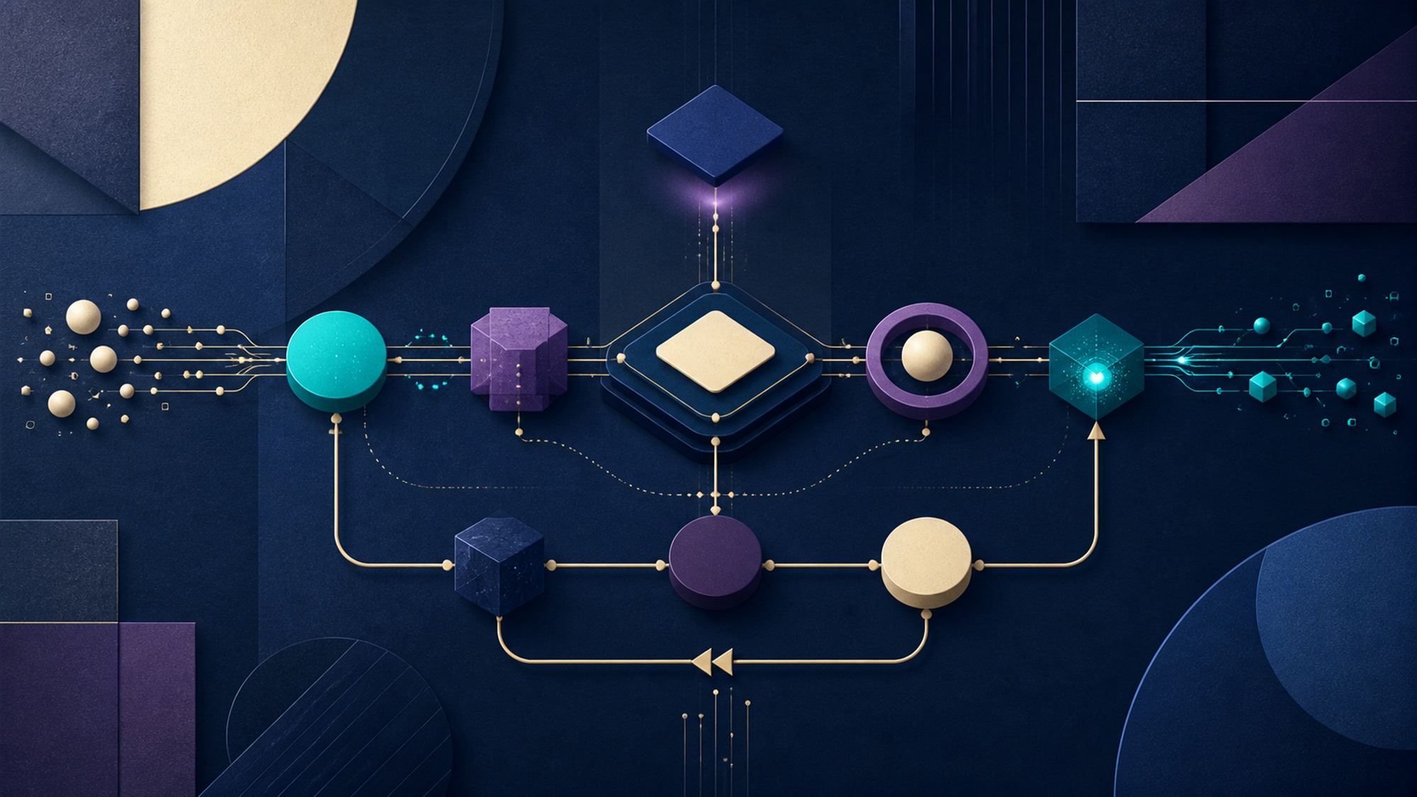 Abstract governed circuit moving signals through qualification, approval, action, rollback, and audit