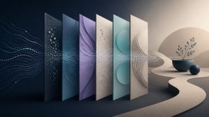 Abstract company research signals moving through six verification layers toward an approved path