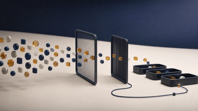 Editorial illustration of a capacity gate limiting intent signals to a small sales review queue.
