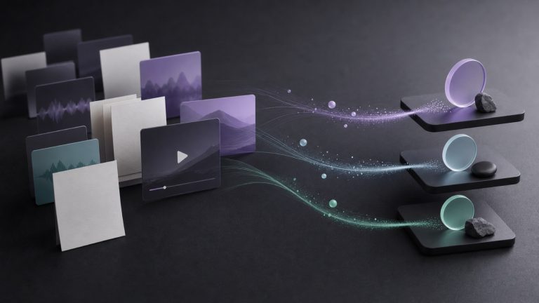 Abstract content interactions forming a reviewed pattern and proportional next-action path
