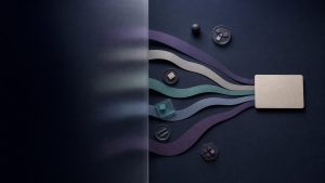 Abstract source-obscured traffic paths converging on one unattributed destination card