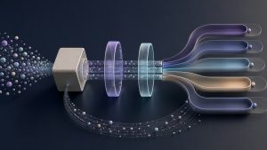 Abstract buyer signals routed through validation gates into outbound workflows