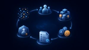 Abstract editorial illustration for What Should an Agency Intent-Data Service Deliver Every Month?
