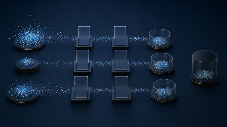 Abstract illustration of Meta broad targeting vs intent seeds as a governed intent-data workflow