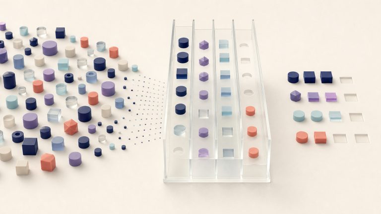 Abstract stratified sample revealing covered and uncovered ICP segments