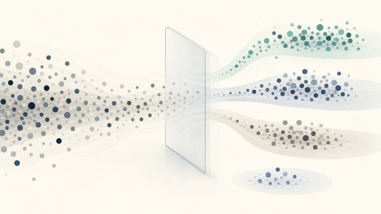 Abstract visitor records separated into matched, unresolved, excluded, and validation groups.