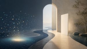 Two complementary paths represent declared form responses and confidence-scored visitor signals.