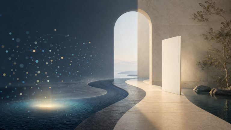 Two complementary paths represent declared form responses and confidence-scored visitor signals.