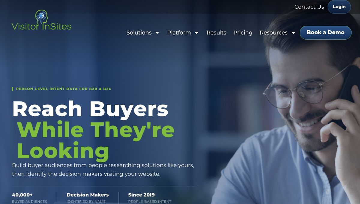 Visitor InSites homepage hero
