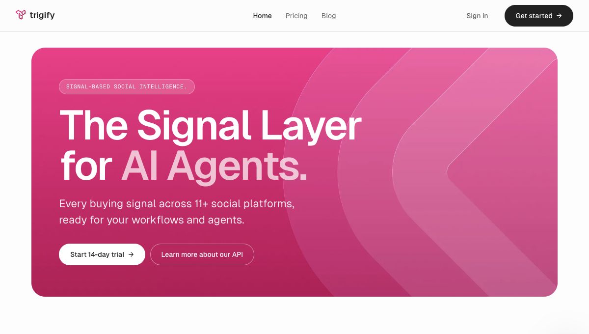Trigify homepage hero