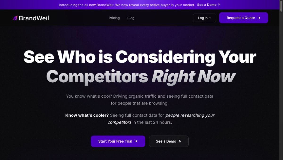 BrandWell homepage hero. BrandWell publishes this guide and is the owned solution.