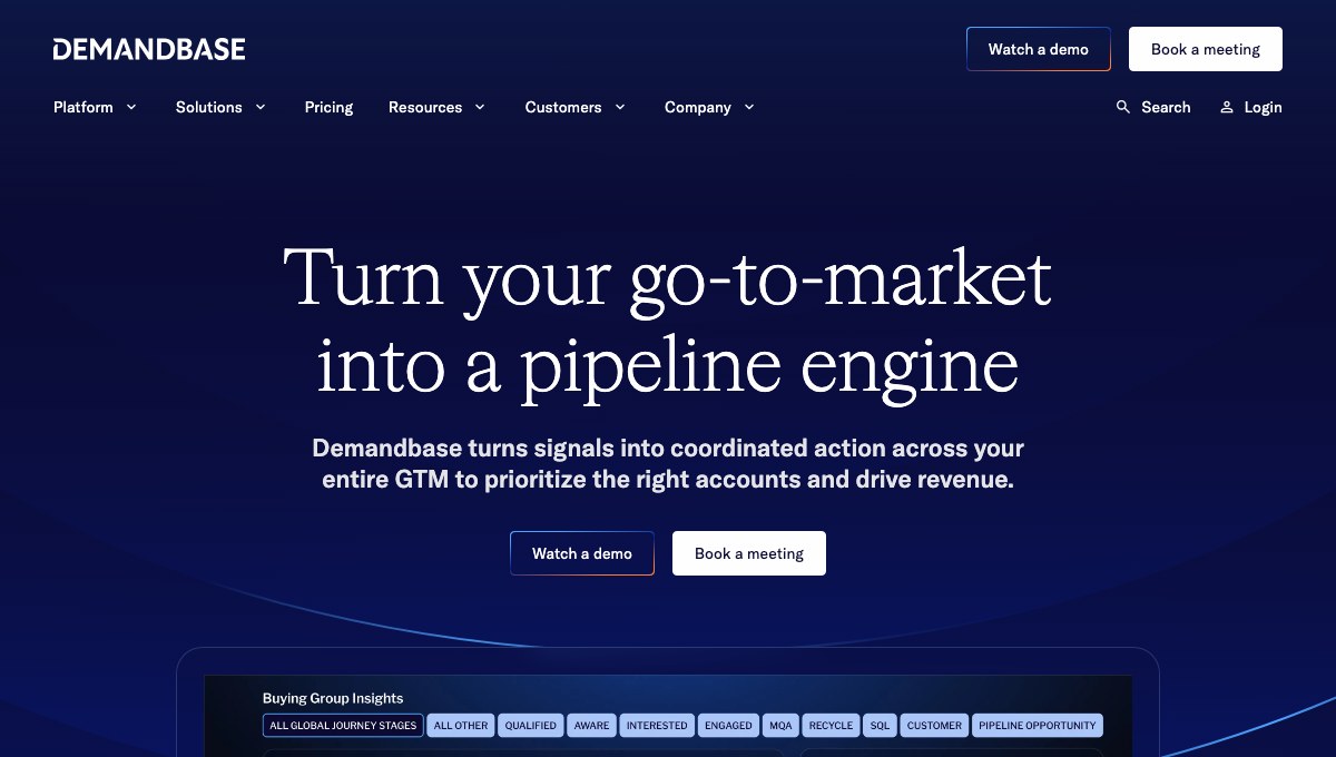 Demandbase homepage hero