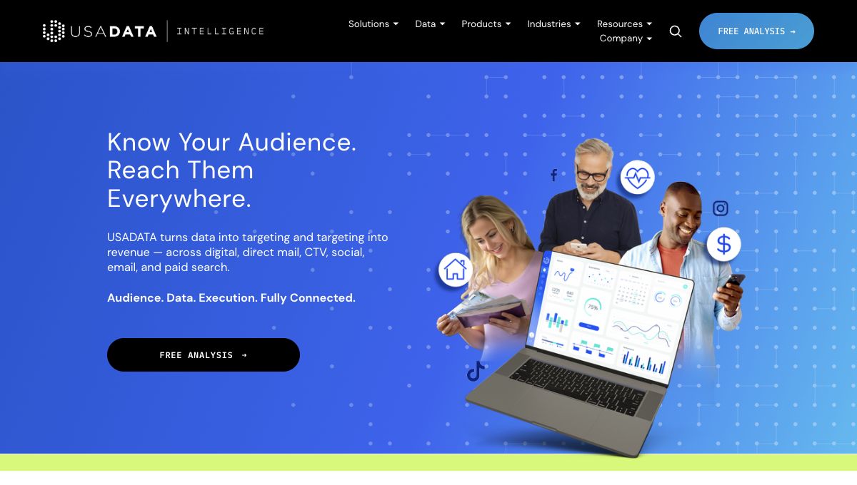 USADATA homepage hero