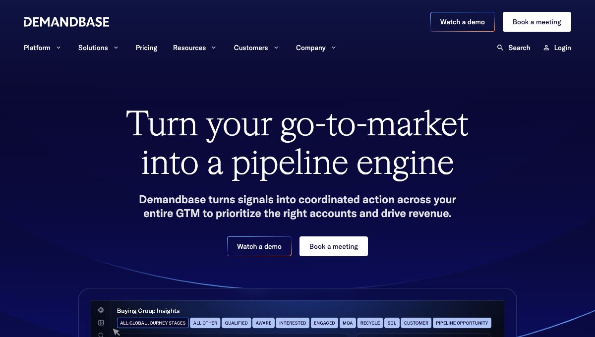 Demandbase homepage hero