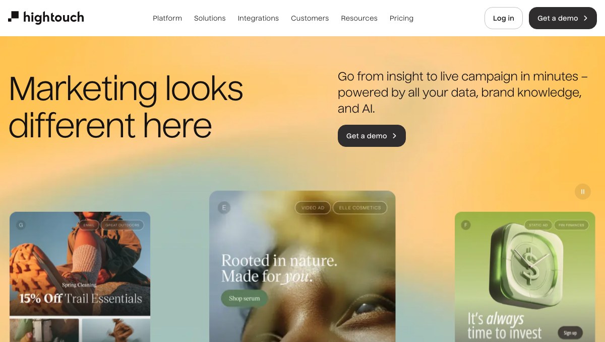 Hightouch homepage hero