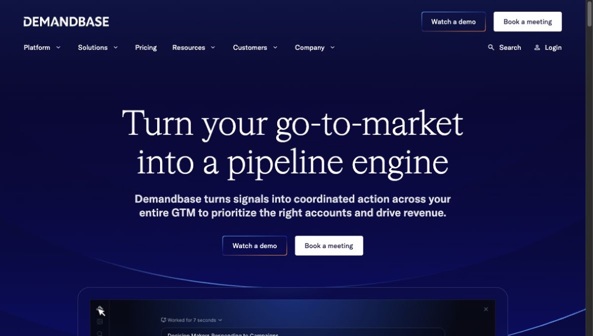Demandbase homepage hero