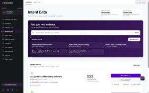BrandWell MarketPulse showing intent topics, an applied ICP, matching audiences, and Send to AIMEE.